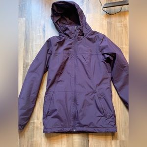 Womens XS North Face lined jacket purple eggplant like new!